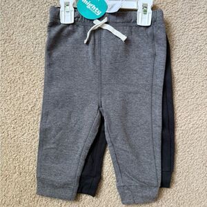 Mighty goods baby boy Gray and Black Jogger Pants size 12M 2 piece